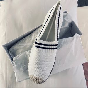 Womens Espadrilles Breathable Flats Shoes Mesh Slip on Loafers Soft Whit…